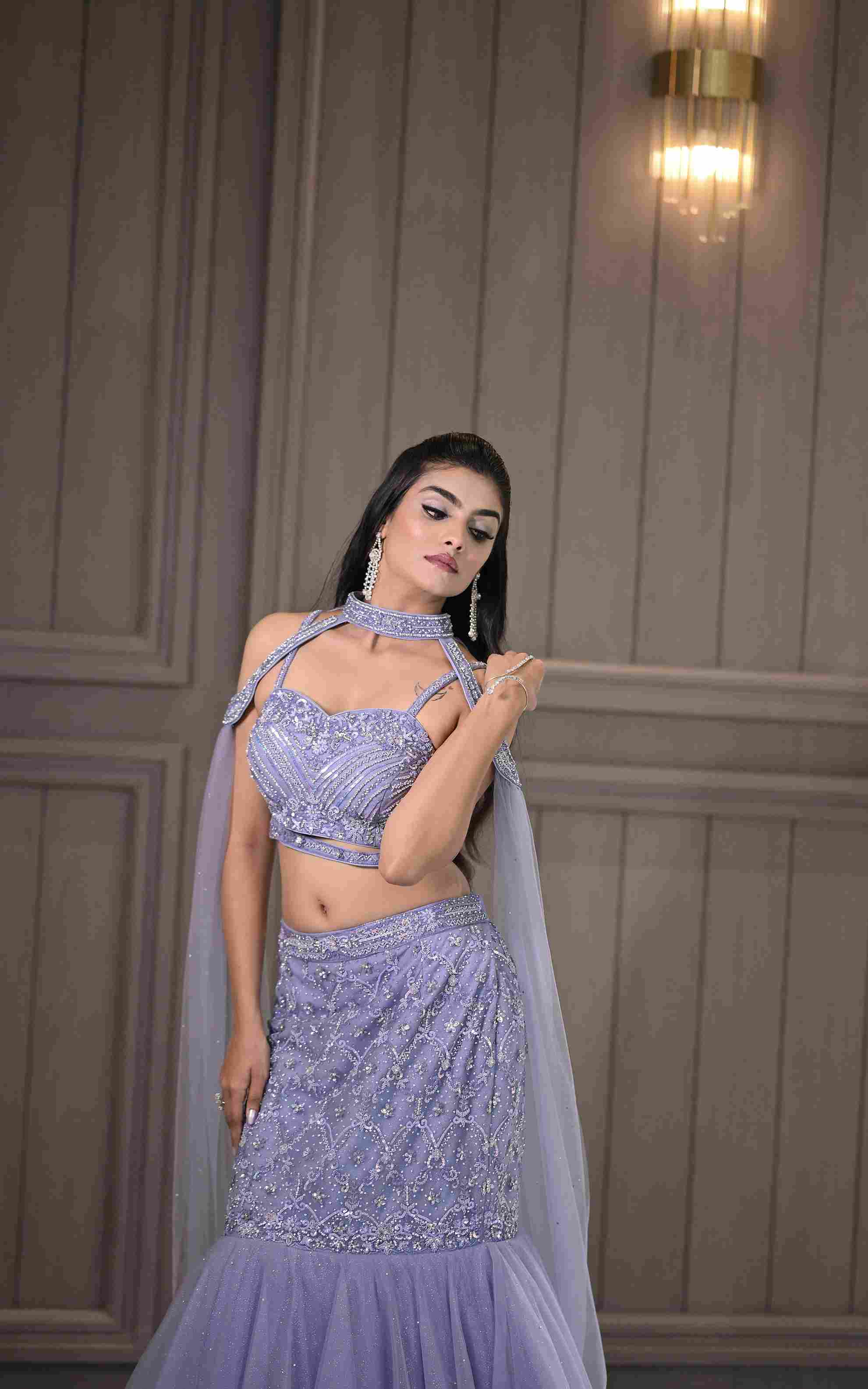 Elegant pastel bridal look